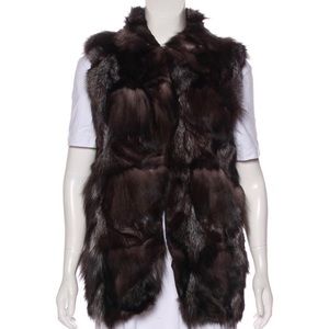Adrienne Landau fox fur vest